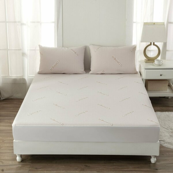 Bibb Home Copper Infused Waterproof Mattress Pad - Cal King 2458CK